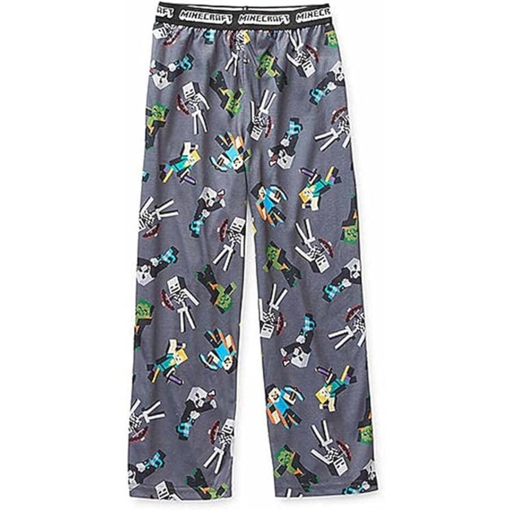 Minecraft PJ Lounge Pants Boys pajama bottoms  Small 4/5 Grey Print NEW